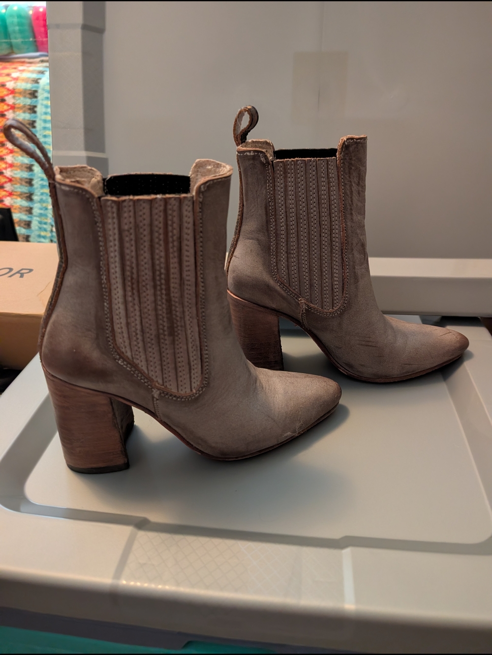 Freebird Women’s Suede Chelsea Ankle Boots in Taupe